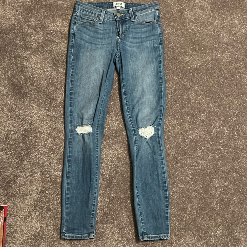 Paige vertugo ankle distressed knee skinny jeans size 26 unworn